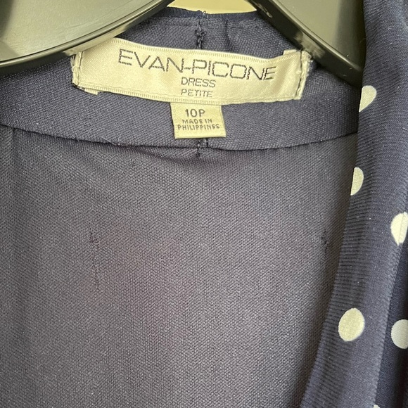 Evan Picone Navy Blue Polka Dot Halter Swing Dress GUC - Picture 5 of 5